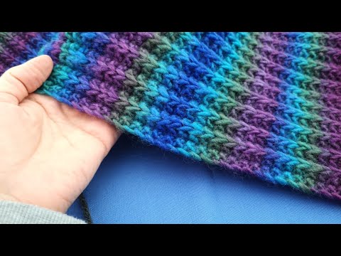 Видео: Спицада Английская Резинка, Шарф тукиш