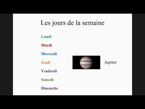 Видео: Дни недели на французском. Les jours de la semaine