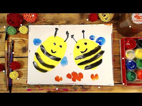Видео: Как нарисовать ПЧЕЛ / урок рисования для детей КРАСКАМИ ГУАШЬ