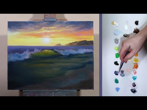 Видео: Морская Волна Масляными Красками