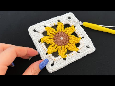Видео: ЛЕГКИЙ ЦВЕТОК ВЯЗАНИЕ КРЮЧКОМ КВАДРАТ