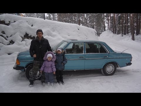 Видео: Мерседес 123,первый выезд на 110 моторе.