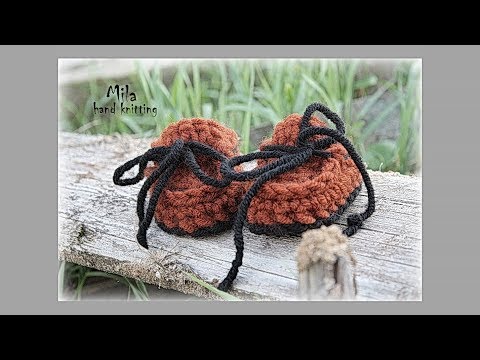 Видео: Супер- пинетки крючком / Идеальные детские мокасины.