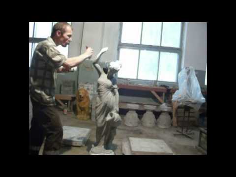 Видео: Светильник уличный с водопадом (Скульптура из бетона)