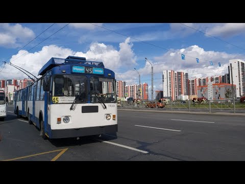 Видео: Троллейбус, маршрут №45 ЗиУ-683 БМ1 б.1133 (25.08.2020) Санкт-Петербург