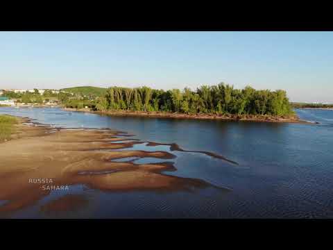 Видео: Упал уровень воды на Волге / 28 мая 2019 г./ пляж Красноглинский / город Самара / Russia