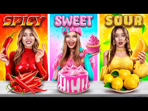 Видео: Челлендж Готовки для Пар! Острая vs Кислая vs Сладкая Еда Челлендж