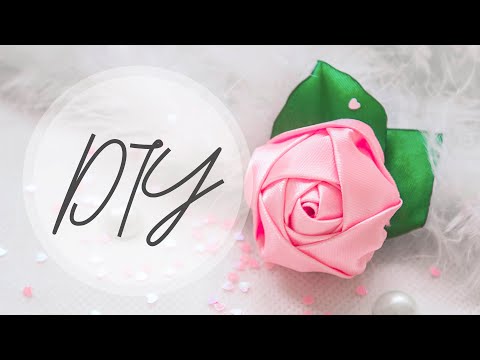Видео: DIY: Роза из атласной ленты без клея | канзаши | Satin ribbon rose without glue kanzashi | Lulusana