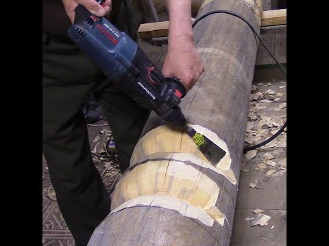 Видео: Художественная рубка бревна