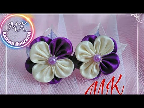 Видео: Шпилька для волос "Анютины глазки" / 
Hairpin "Pansies"