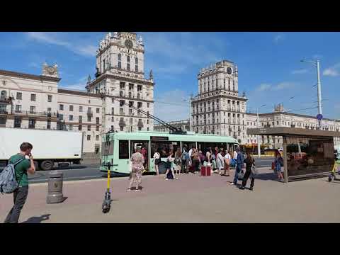 Видео: 20 июня 2022г. Минск. Железнодорожный ВОКЗАЛ и Привокзальная площадь ЛЕТОМ!!!