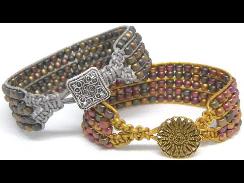 Видео: Браслет Мокиба с макраме и бисероплетением