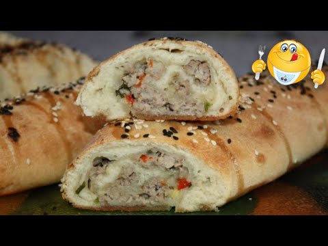 Видео: Волшебный Рулет из дрожжевого теста с Мясом Начинкой. Гости "сметают" со стола за 5 минут!!!