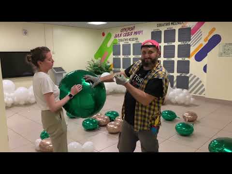 Видео: Organic balloon garland. Разнокалиберная гирлянда