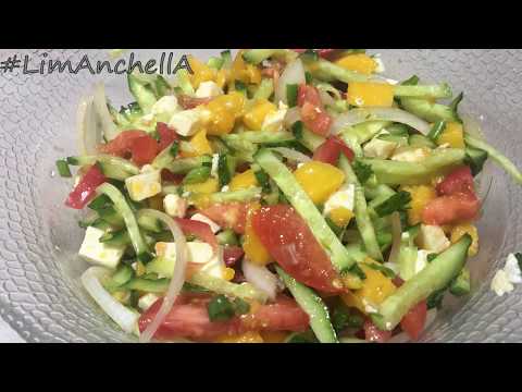 Видео: Овощной салат с манго. Легкий, полезный, вкусный!  #рецептысалатов