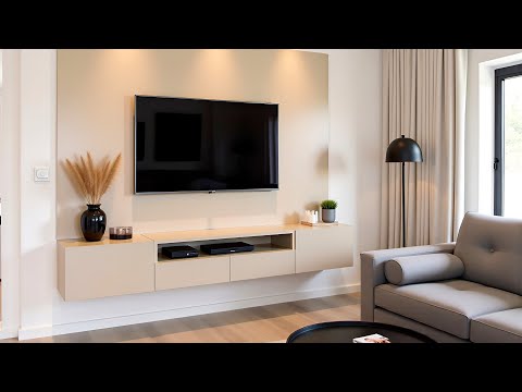 Видео: Современные идеи дизайна настенной подставки под телевизор 2025: стильные настенные телевизоры, п...