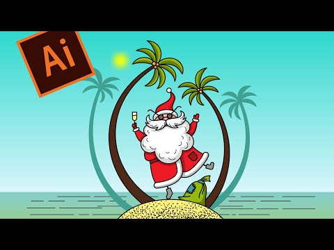 Видео: Рисунок деда мороза в Adobe Illustrator. Векторная графика для начинающих