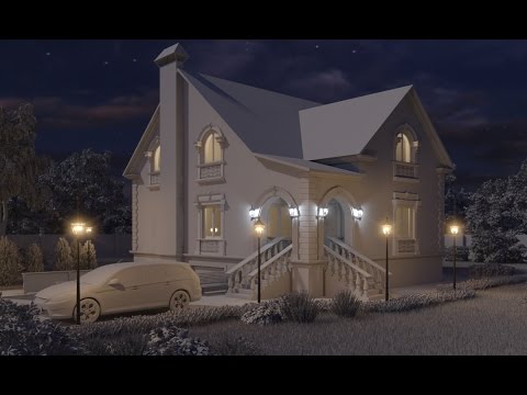 Видео: Визуализация ночного экстерьера / Night exterior photometric rendering