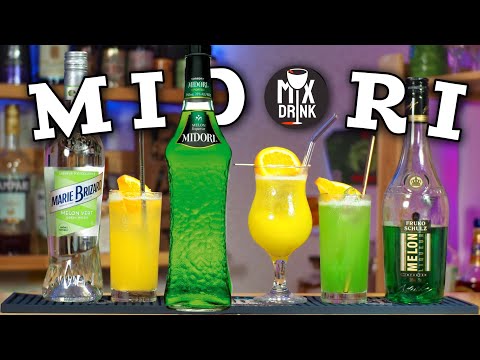 Видео: МИДОРИ и Дынные ликеры в коктейле ПАСАДЕНА - Midori /  Marie Brizard  / Fruko Schulz Melon