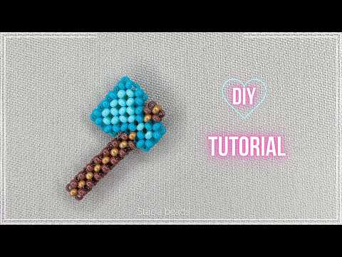 Видео: Minecraft Топор Axe 2D из бисера крестиком