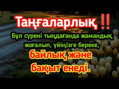 Видео: Таңғаларлық‼️ Бұл сүрені тыңдағанда жамандық жоғалып, үйіңізге береке, байлық және бақыт енеді.