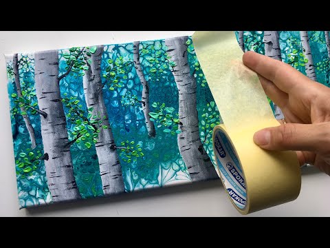 Видео: #132 Береза ​​Акриловая Лента для заливки Простое Рисование - #fluidart #acrylicpouring #acrylicp...