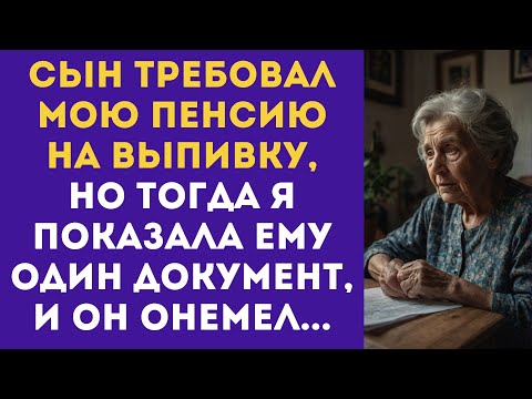 Видео: Взрослый сын ТРЕБОВАЛ мою пенсию на выпивку, НО ТОГДА я показала ему ОДИН документ, и он ОНЕМЕЛ...