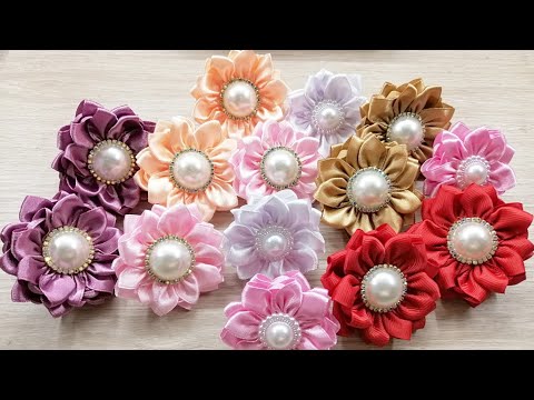 Видео: Цветы из атласных лент 2.5см/Ribbon Flowers/DIY