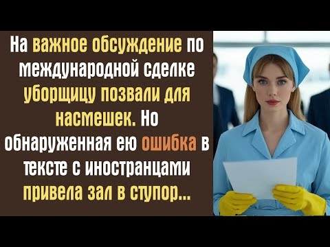 Видео: На важное обсуждение по международной сделке уборщицу позвали для насмешек  Но обнаруженная ею