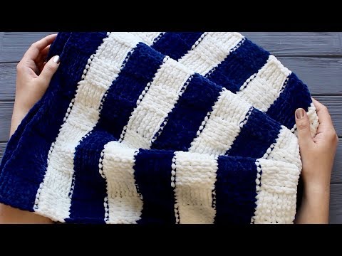 Видео: ПЛЮШЕВЫЙ плед МОРЯЦКИЙ из пряжи YarnArt DOLCE