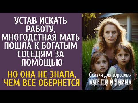 Видео: Устав искать работу, многодетная мать пошла к богатым соседям за помощью… Но не знала, чем обернется