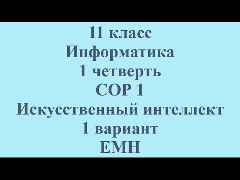 Видео: 11 класс Информатика 1 четверть СОР 1 Искусственный интеллект 1 вариант ЕМН