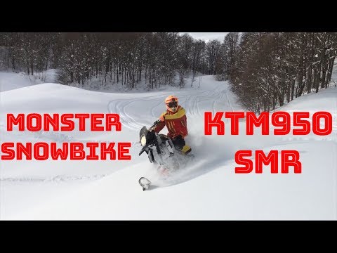 Видео: Краштест монстр сноубайка КТМ 950 SMR/ KTM 950 SMR Monster snowbike crash test