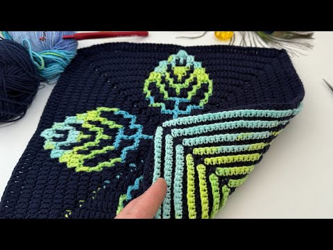 Видео: Техника вязания крючком мозаичного листа 🍃 Урок по созданию узорчатого мотива