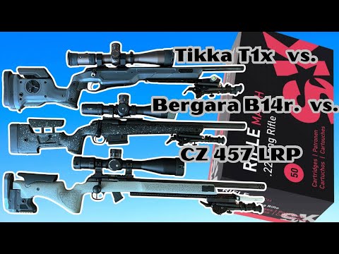 Видео: 100 ярдов — Tikka T1x против CZ 457 LRP против Bergara B14r — SK Rifle Match
