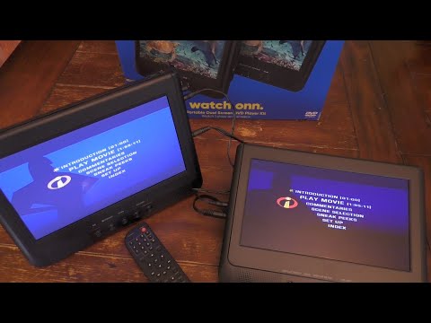 Видео: Onn. (Walmart) Портативный автомобильный DVD-плеер с двумя экранами