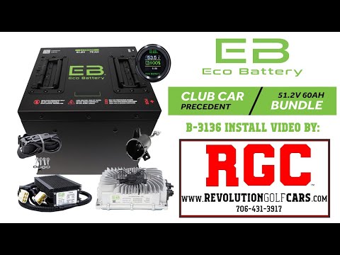 Видео: Установка аккумулятора Eco Battery 60 А·ч 51 В — прецедент для автомобилей Club Car 2008.5-2013 г...