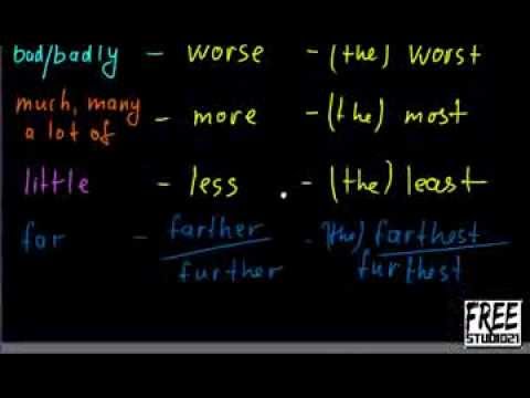 Видео: Степени сравнения наречий -2
