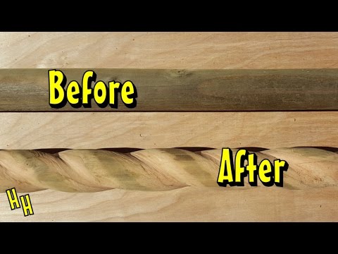 Видео: Как вырезать деревянную веревку | Выложить спираль или скрутку на дереве | Детали формовки скруче...