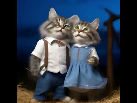 Видео: А на деревне ночь. Котоклип. Поет группа "Старое кафе".