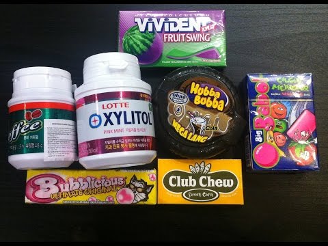 Видео: Top Gum 04. Тест-обзор жевательной резинки Vivident, Hubba Bubba, Lotte и др.