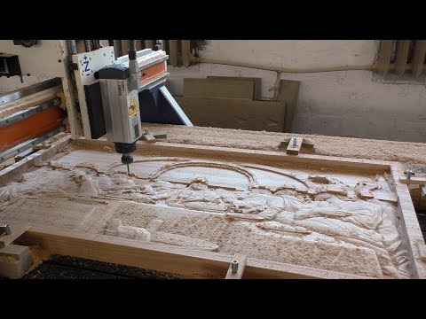 Видео: Large carved panel of the Last Supper with CNC. Панно Тайная Вечеря