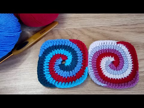 Видео: ✨Квадратный МОТИВ связанный по СПИРАЛИ 💫 Подробный Мастер-класс