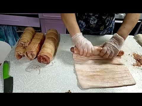 Видео: Готовлю рулеты из тонкого сала.
