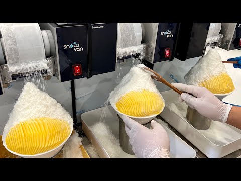 Видео: Полный свежести! Яблочно-манго-молочный лед, фруктовый ланч-бокс - корейский десерт