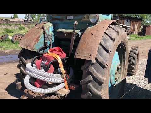 Видео: Мотопомпа , качаю воду с реки .