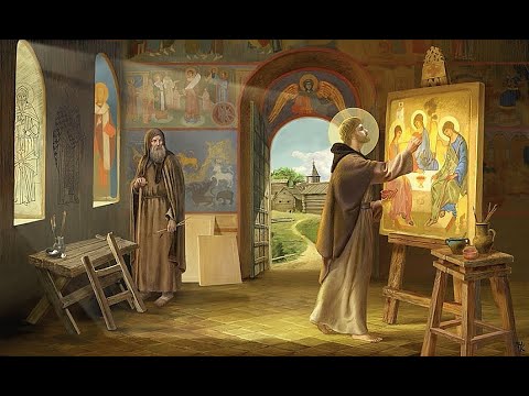 Видео: "Слово в образе"- преподобный Андрей Рублев икона "Троица"