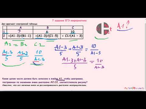 Видео: БЫВШЕЕ 7 задание ЕГЭ информатика Дан фрагмент электронной таблицы.Какое целое число должно быть в я