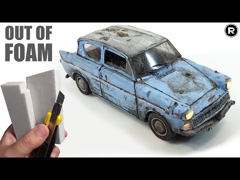 Видео: ГАРРИ ПОТТЕР / Ford Anglia / Модель из пенополистирола для одной из моих следующих диорам