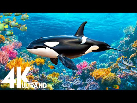 Видео: Ocean 4K - красивые коралловые рифовые рыбы в аквариуме, морские животные для отдыха